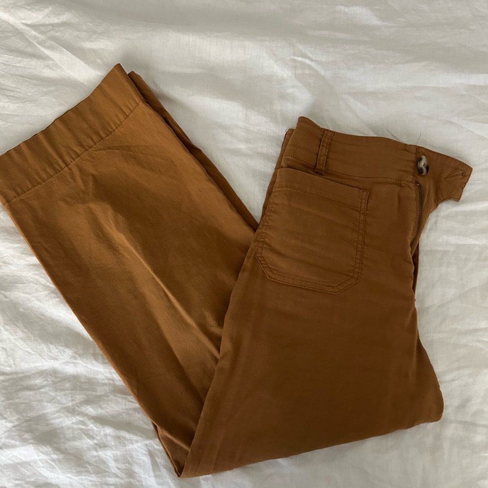 Anthropologie The Colette wide leg crop patch pocket pants